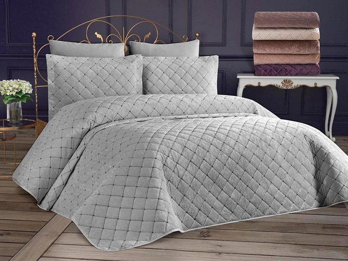 L'essentiel linge de maison Juego de colcha Dessert - Gris L'essentiel linge de maison Juego de colcha Dessert - Gris